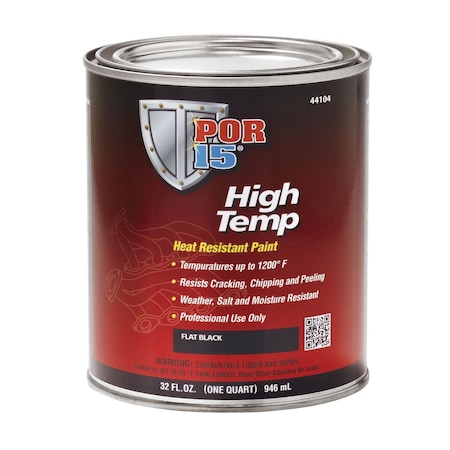 Por-15 High Temp Flat Black - . Quart 44104